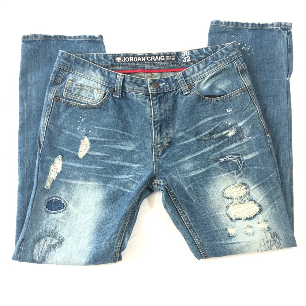 Jordan Craig Distressed Men’s Jeans Size 36X32